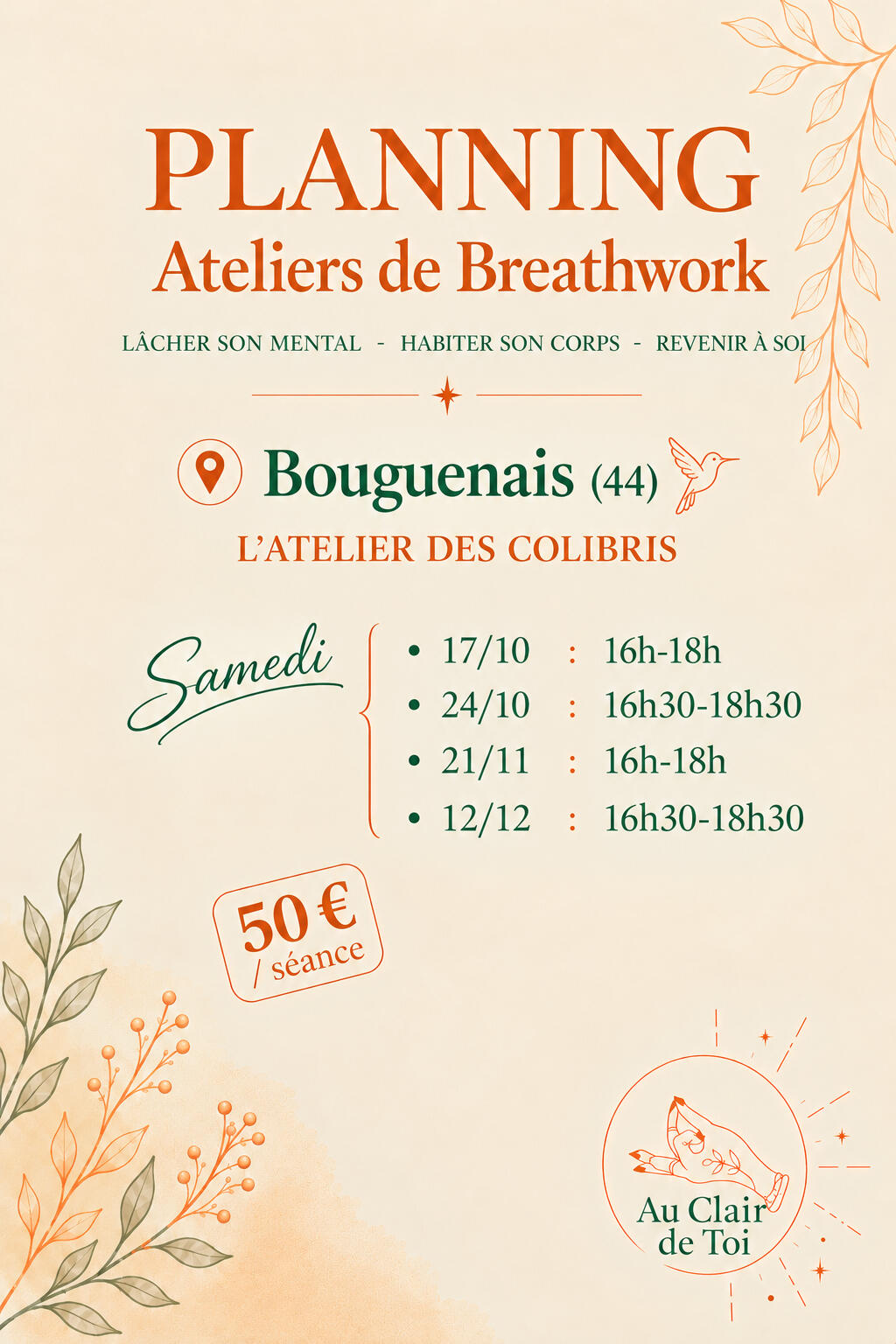 Tous les évènements et ateliers de Breathwork proposés dans le 44 ou 29.